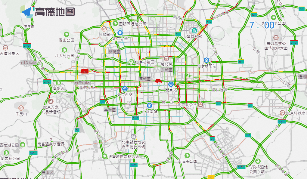 出行提示_公园景区周边交通压力_北京周末交通预测预报