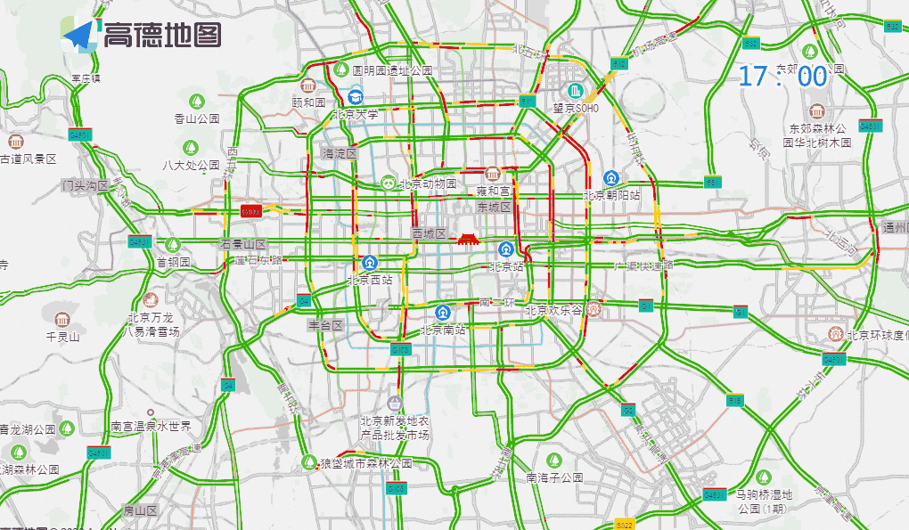 公园景区周边交通压力_北京周末交通预测预报_出行提示