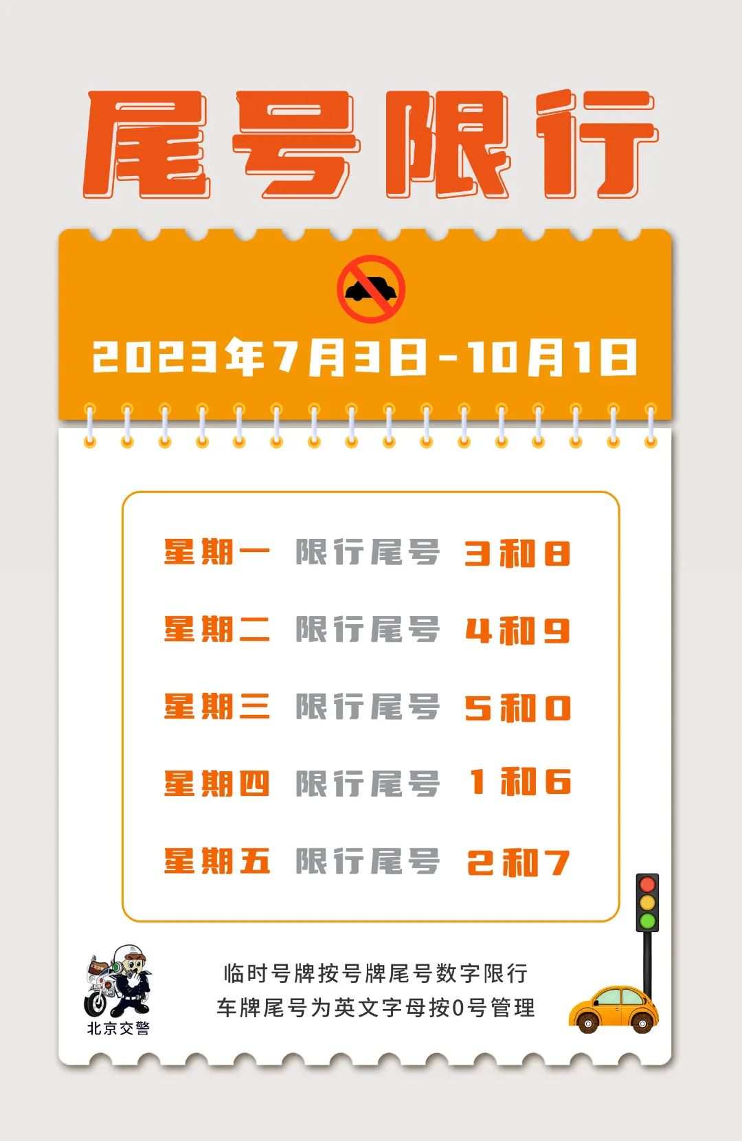 2023年高峰时段限行措施_限行_北京车牌尾号限行时间