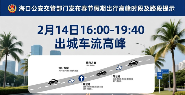 海口商圈景区周边交通提示_海口春节出行高峰路段_出行提示