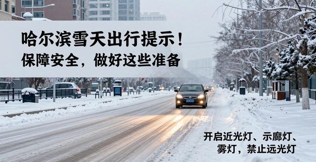 雪天路面湿滑行车注意事项_哈尔滨雪天交通安全提示_出行提示