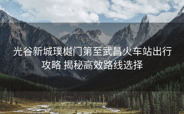 光谷新城璞樾门第至武昌火车站出行攻略 揭秘高效路线选择