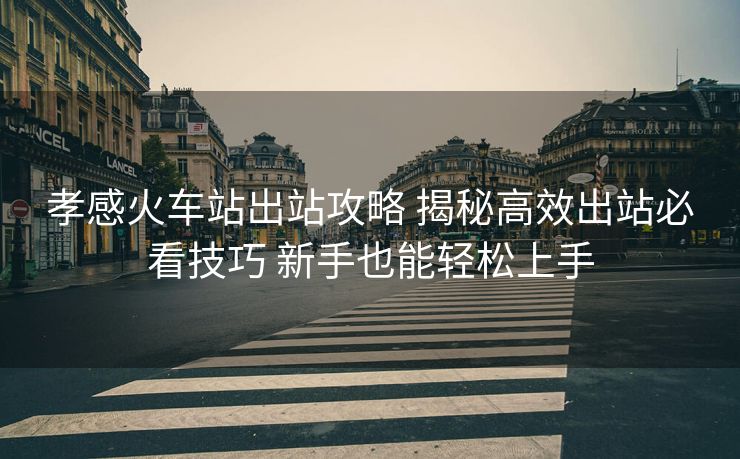 孝感火车站出站攻略 揭秘高效出站必看技巧 新手也能轻松上手