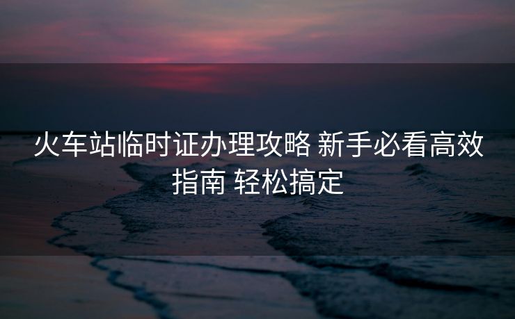 火车站临时证办理攻略 新手必看高效指南 轻松搞定