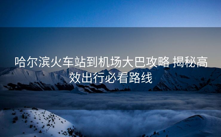 哈尔滨火车站到机场大巴攻略 揭秘高效出行必看路线