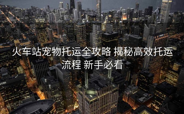 火车站宠物托运全攻略 揭秘高效托运流程 新手必看