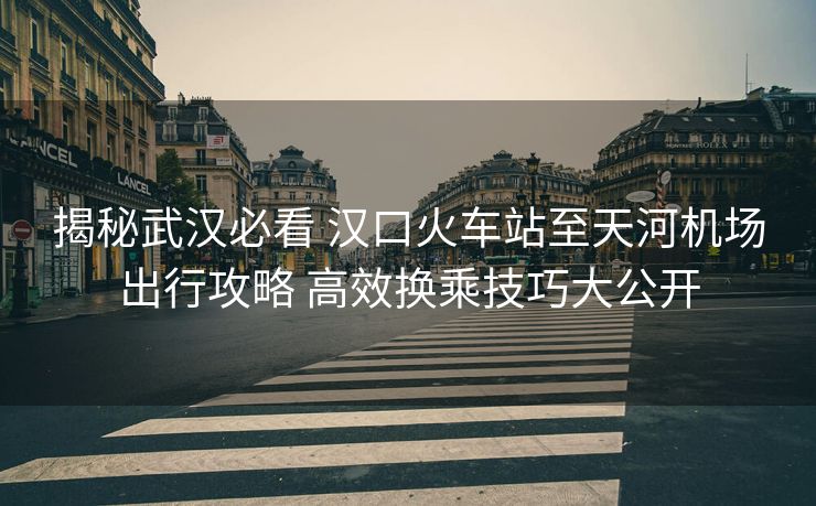 揭秘武汉必看 汉口火车站至天河机场出行攻略 高效换乘技巧大公开