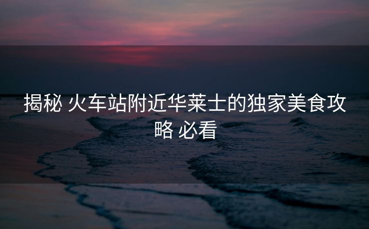 揭秘 火车站附近华莱士的独家美食攻略 必看