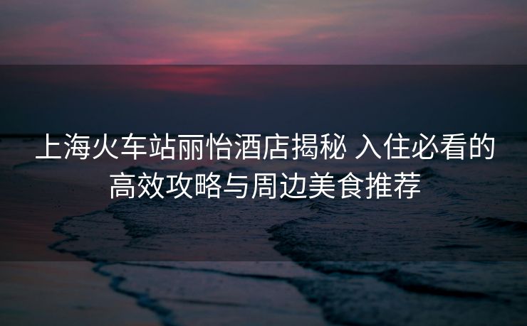 上海火车站丽怡酒店揭秘 入住必看的高效攻略与周边美食推荐