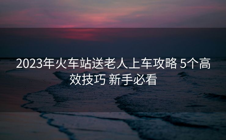 2023年火车站送老人上车攻略 5个高效技巧 新手必看